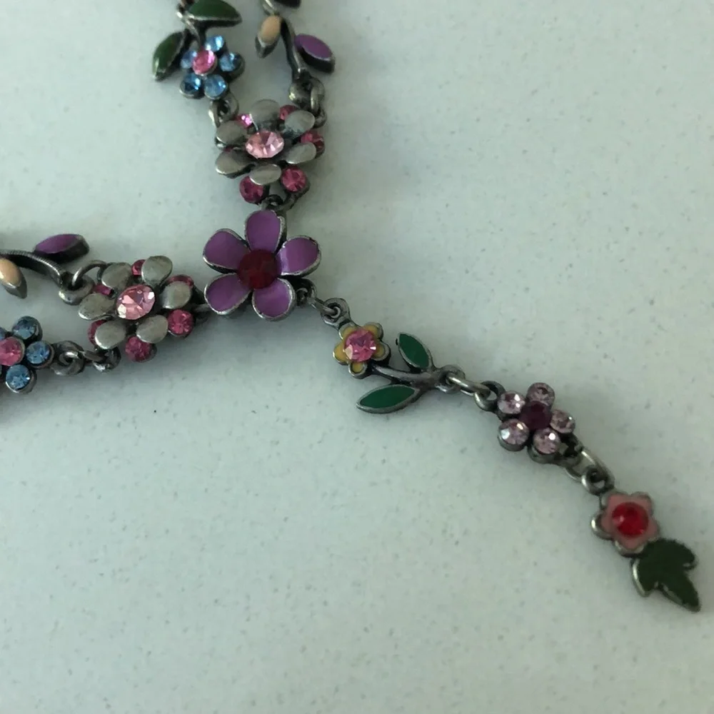 Floral rhinestone choker - Picture 7 of 16